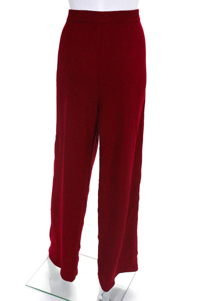 St. John Collection By Marie Gray Red Cotton NEW $300 Straight Leg Pants Size 14