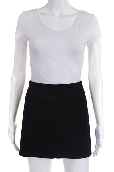 Theory Dark Blue Cotton Mini Pencil Skirt Size 4 New $335 LL19LL