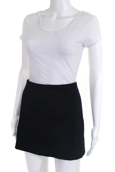 Theory Dark Blue Cotton Mini Pencil Skirt Size 4 New $335 LL19LL