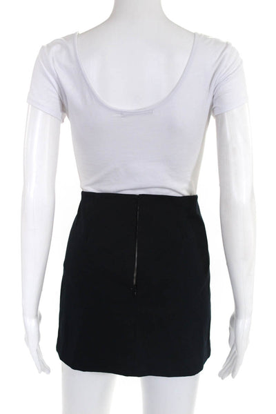 Theory Dark Blue Cotton Mini Pencil Skirt Size 4 New $335 LL19LL