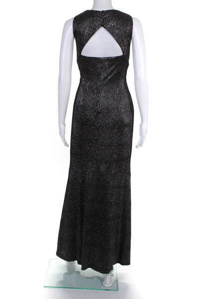 Lauren Ralph Lauren Silver Metallic Holiday Dress Size 10 Petite $194 NEW LL19LL