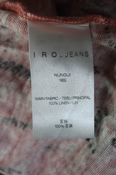 IRO Jeans Womens Crew Neck Sleeveless Casual Tank Top Shirt Red Linen Size Small