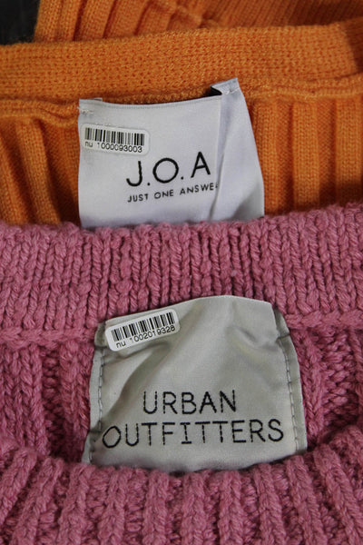 Urban Outfitters J.O.A. Womens Chloe Cropped Sweater Pink Size Medium Lot 2