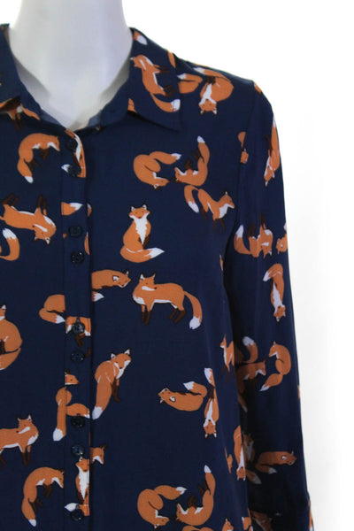 Modcloth Womens Playful Fox Buttondown Always Polished Blouse Size Small Lot 2