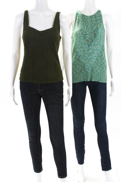 Anthropologie Womens Gemma Kyla Knit Sleeveless Tank Top Green Size Medium Lot 2