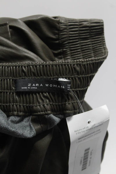 Zara Woman Dark Brown Stretch Cigarette Leg Casual Pants Size S