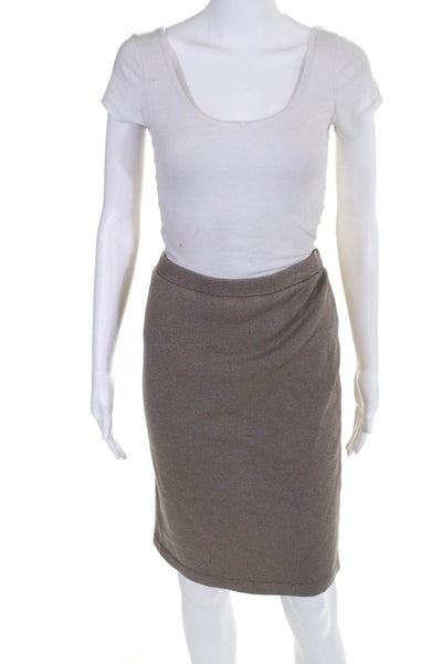 J.S.S. Beige Wool Blend Knee Length Pencil Skirt Size 6