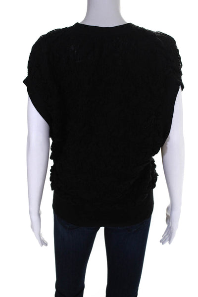 Laura Biagiotti Black Linen Blend Sleeveless Sweater Vest Size 40 Italian