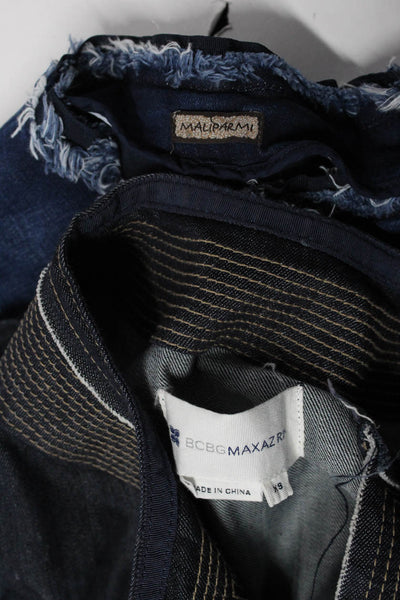 BCBGMAXAZRIA Maliparmi Womens Denim Jackets Dark Wash Cotton Size Small Lot 2
