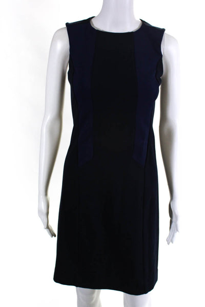 Nora Gardner Womens Sleeveless Colorblock Knit A-Line Dress Navy Blue Size 0