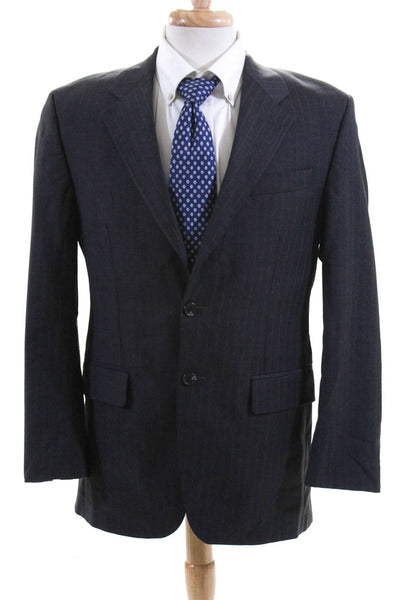 Lauren Ralph Lauren Mens Pinstripe Two Button Blazer Gray Wool Size 38 LL19LL