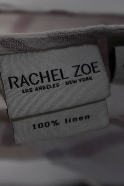 Rachel Zoe Womens Linen Sleeveless Striped Shift Dress White Lilac Beige Size 10