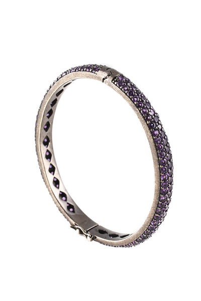 Samaya Sterling Silver Amethyst Bangle Bracelet