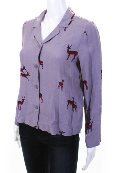 Nice Things Paloma S Women's Gazelle Print Blouse Purple Size 34