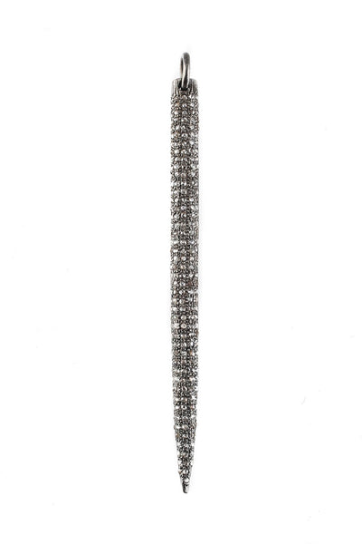 Designer Sterling Silver Black Diamond Spike Pendant