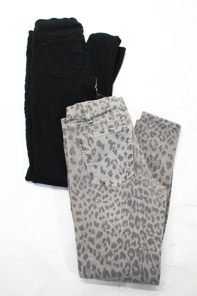 Current/Elliott Womens Stiletto Jeans Black Grey Leopard Print Size 27 LOT 2