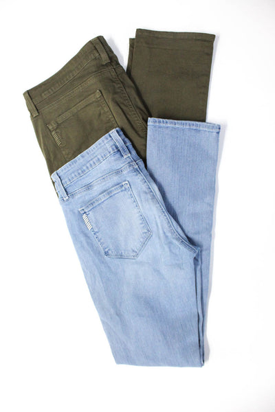 Paige Womens Zipper Fly Skinny Jeans Green Blue Cotton Size 27 30 Lot 2