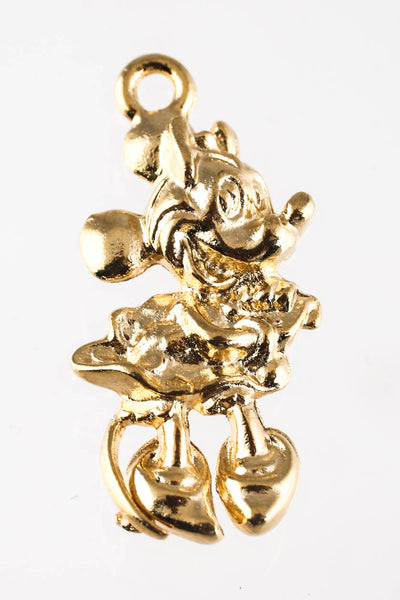 Designer 1940s Mickey Minnie 9KT Yellow Gold Charm Pendants Lot 8
