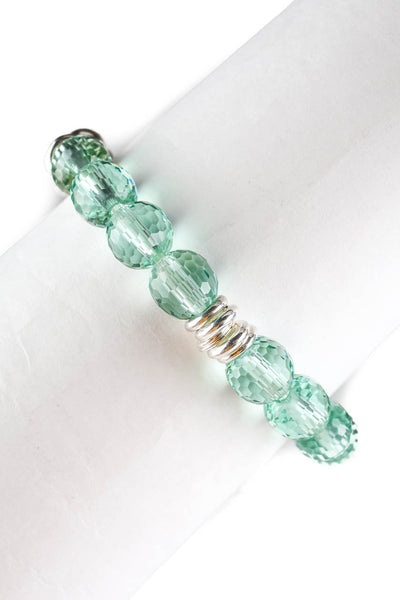 Links of London Green Glass Beaded Sterling Silver Bracelet
