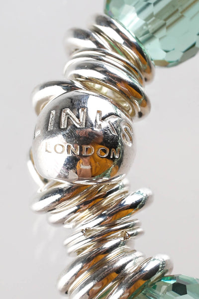 Links of London Green Glass Beaded Sterling Silver Bracelet