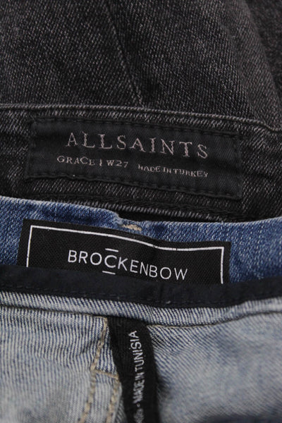 Allsaints Brockenbow Womens Mid Rise Skinny Leg Jeans Black Blue Size 27 Lot 2