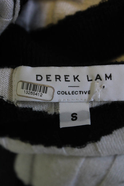 Derek Lam Collective Womens Chevron Crew Neck Sweater White Black Size S 1328541