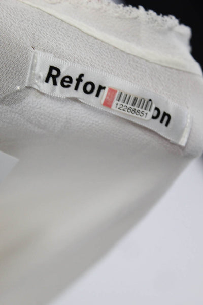 Reformation Womens Short Sleeve Lottie Wrap White Dress Size Medium 12268851