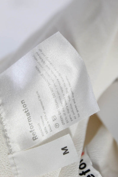 Reformation Womens Short Sleeve Lottie Wrap White Dress Size Medium 12268851