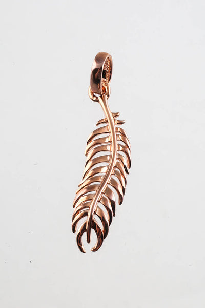 Links of London Womens Rose Gold Feather Pendant Charm