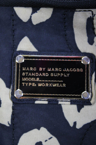 Marc By Marc Jacobs Womens Lip Print Zip Around Lap Top Bag Black Beige