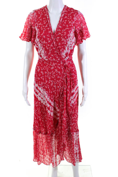 Tanya Taylor Womens Short Sleeve Floral New Blaire Dress Red Size 4 12189917