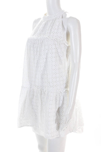 Sail to Sable Womens Cotton Eyelet Shift Dress White Size 4 11157822