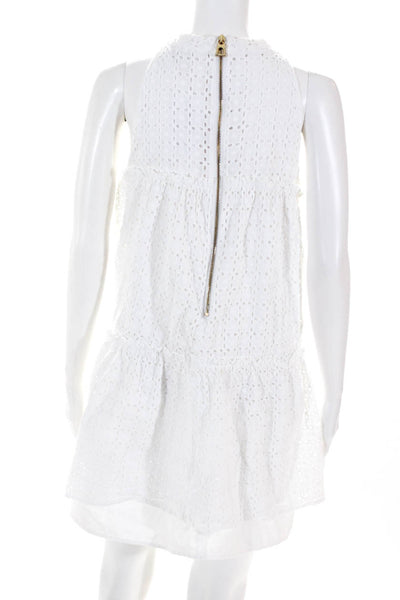 Sail to Sable Womens Cotton Eyelet Shift Dress White Size 4 11157822