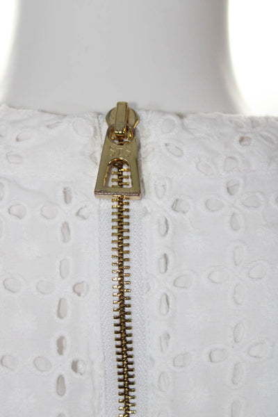 Sail to Sable Womens Cotton Eyelet Shift Dress White Size 4 11157822