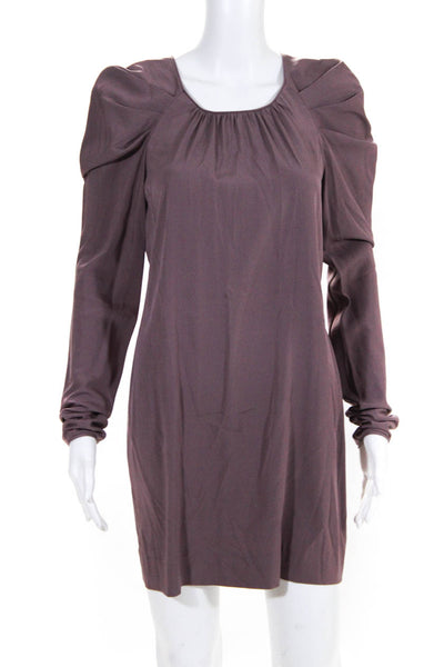 Twelfth Street by Cynthia Vincent Womens Long Sleeve Shift Dress Gray Size M
