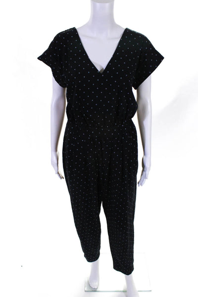 La Vie Rebecca Taylor Womens Rompy Dot Jumpsuit Black White Size Large 12538888