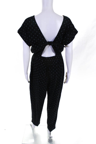 La Vie Rebecca Taylor Womens Rompy Dot Jumpsuit Black White Size Large 12538888