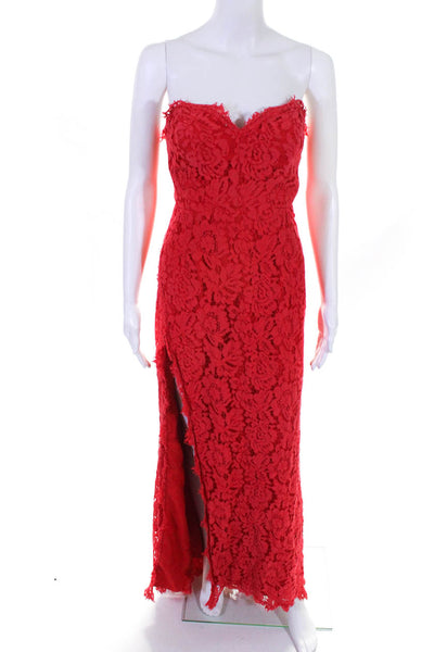 Fame & Partners Womens Lace Twilight Gown Red Size 10 12561725