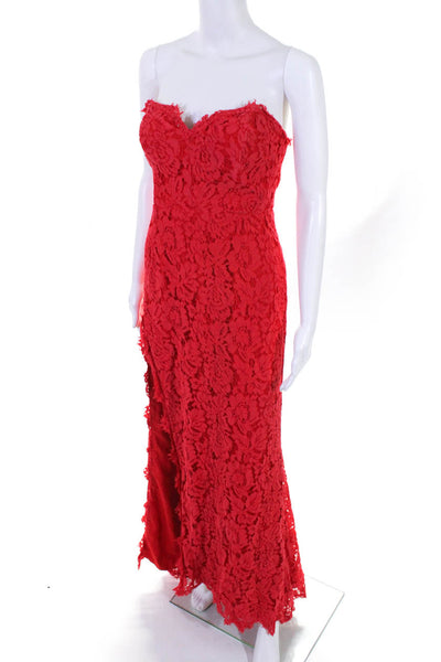 Fame & Partners Womens Lace Twilight Gown Red Size 10 12561725