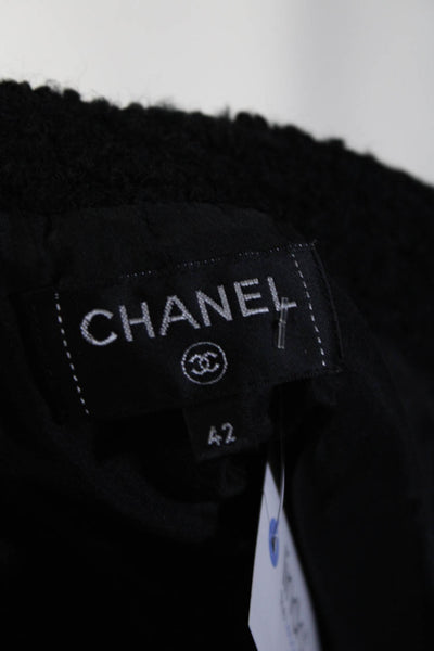 Chanel Womens 2020 Wool Button Skirt Black Size French 42