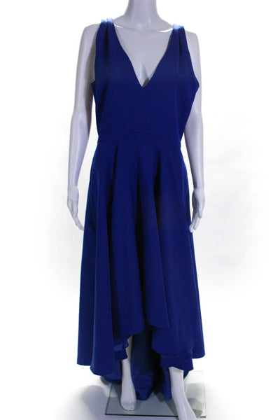 Allison Parris Women Sleeveless V Neck Marilyn Gown Cobalt Blue Size 10 10928032