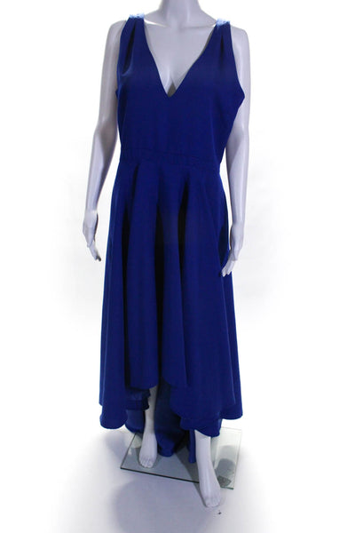 Allison Parris Women Sleeveless V Neck Marilyn Gown Cobalt Blue Size 10 10928032
