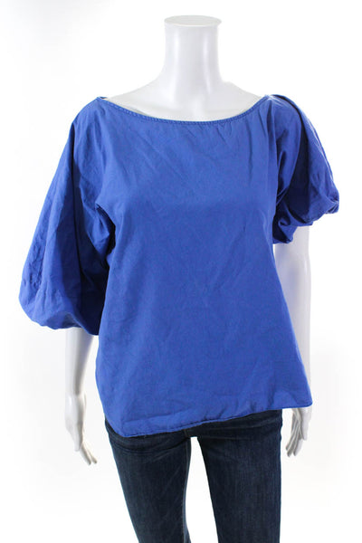 Amanda Uprichard Womens Cotton Dusk Mra Top Blue Size Medium 11182150