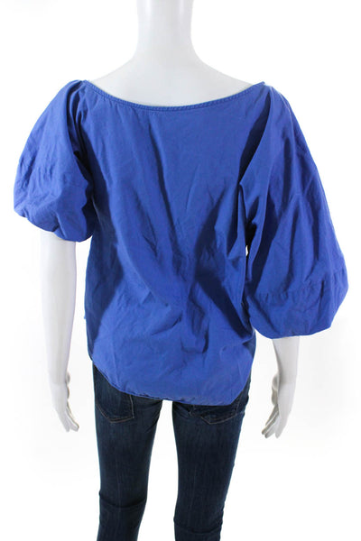 Amanda Uprichard Womens Cotton Dusk Mra Top Blue Size Medium 11182150