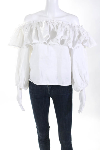 Alexis Womens Long Sleeve White Barbie Top White Size Medium 10637545