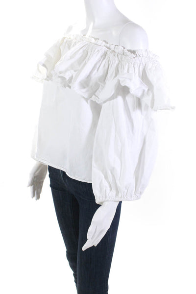 Alexis Womens Long Sleeve White Barbie Top White Size Medium 10637545