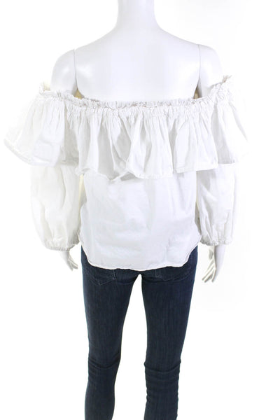 Alexis Womens Long Sleeve White Barbie Top White Size Medium 10637545