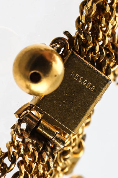 Designer Vintage 9KT Yellow Gold Charm Bracelet Gold