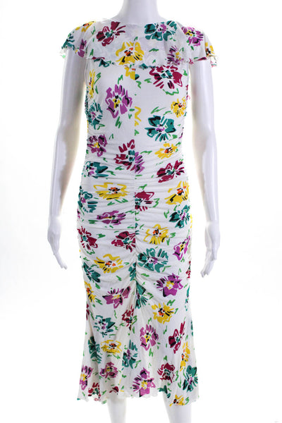 Emanuel Ungaro Womens Floral Blooms Print Dress White Size EUR 44 11035060