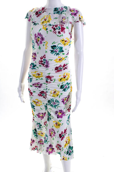 Emanuel Ungaro Womens Floral Blooms Print Dress White Size EUR 44 11035060